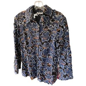 Mishca Women’s Semi-Sheer Deconstructed Denim Blouse